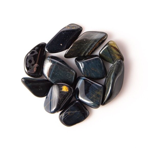 25g Tumbled Blue Tigers Eye Gemstone Crystals 5-15 Stones Gems Rocks Specimens - Picture 1 of 4